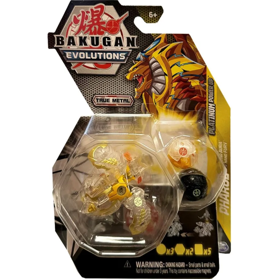 Spin Master 6063394 (20138093) - Bakugan Evolutions - Platinum Power Up - Pharol, Nano Aura, Nano Fury - True Metal