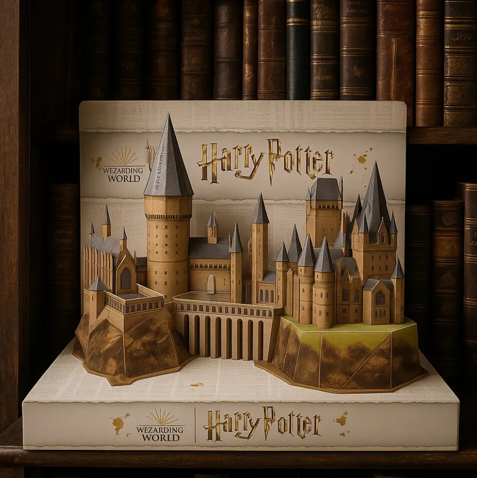 Spin Master 4D Puzzle Harry Potter Hogwarts Schloss fertig aufgebaut Display