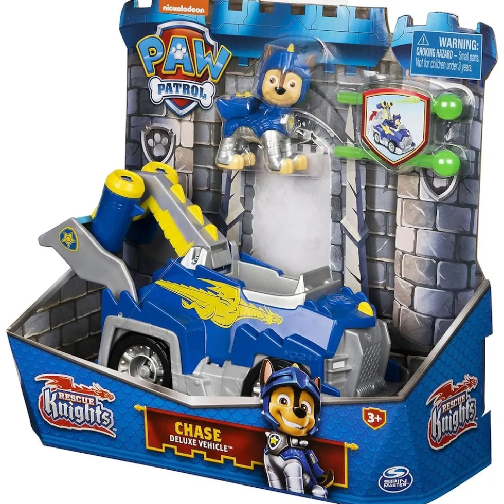 Spin Master 6063584 (20135917) - Paw Patrol - Rescue Knights - Chase mit Deluxe Fahrzeug