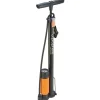 Standpumpe, für alle Ventilarten, 7 bar, mit Manometer, inkl. Adapter-Set, mit klappbarem Standfuß, ergonomisch geformter Griff, Aluminium