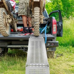 tectake® Auffahrrampen, 2er Set, aus verzinktem Stahl, Belastbarkeit 400 kg, 200 kg pro Rampe