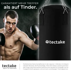tectake® Boxsack, gefüllt, hängend, 28 x 105 cm, inklusive Karabinerhaken