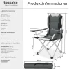 tectake® Campingstuhl, faltbar, gepolstert, geringes Gewicht, 60 x 88 x 110 cm