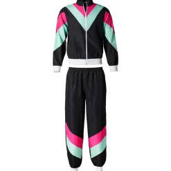 tectake® Damenkostüm Retro 80er 90er Jahre Jogginganzug