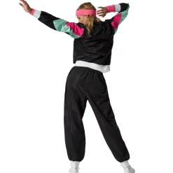 tectake® Damenkostüm Retro 80er 90er Jahre Jogginganzug
