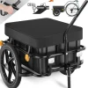 tectake® Fahrradanhänger, 2 in 1 multifunktional, luftgefüllte Profilreifen mit Kugellager, Belastbarkeit 50 kg, 70 Liter, ca. 148 x 64 x 81 cm