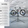 tectake® Fahrradmontageständer, Belastbarkeit 50 kg, klappbar mit Schnellverschlüssen, lackschonend, inklusive Vorderrad-Stabilisator und magnetischer Werkzeugablage