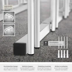 tectake® Fahrradständer, aus rostfreiem Stahl, Boden- und Wandmontage, von beiden Seiten befahrbar