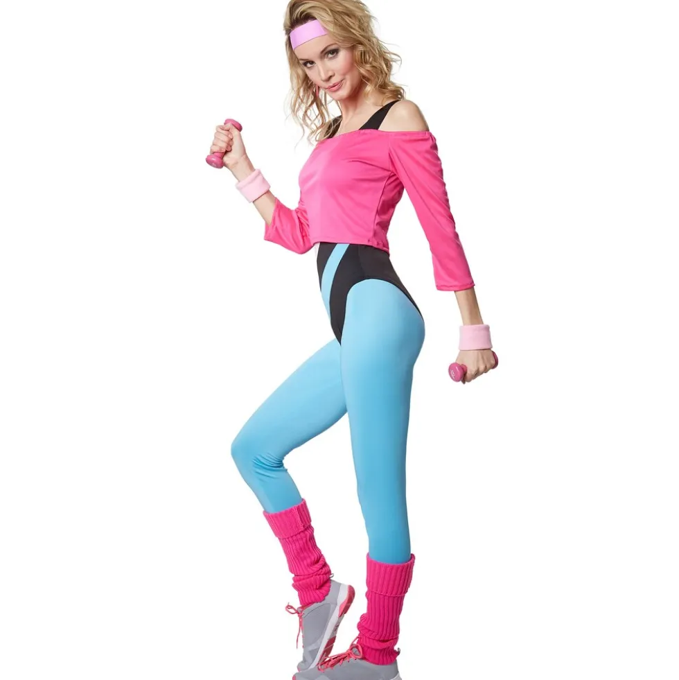 tectake® Frauenkostüm Aerobic-Star