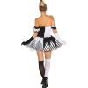 tectake® Frauenkostüm Black White Skeleton