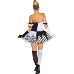 tectake® Frauenkostüm Black White Skeleton