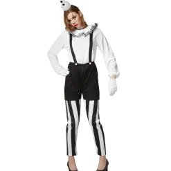 tectake® Frauenkostüm Clown schwarz-weiß