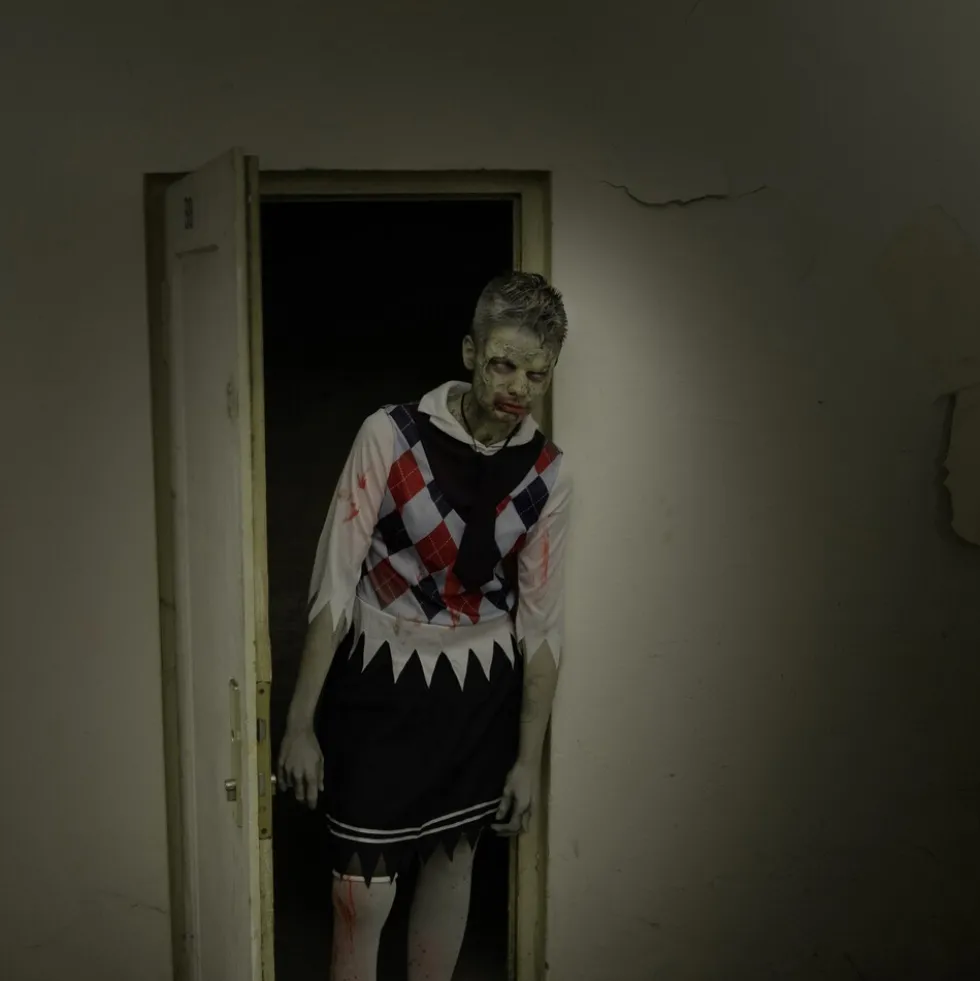 tectake® Frauenkostüm Gruseliges Zombie Schulmädchen