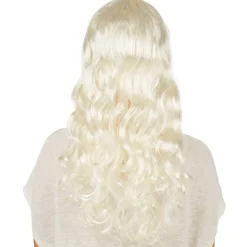 tectake® Frauenperücke Weißblond lang