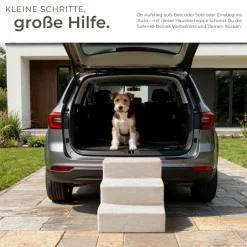 tectake® Haustiertreppe, für Hunde und Katzen, Belastbarkeit 50 kg, pflegeleicht, 37 x 45 x 34,5 cm