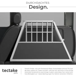 tectake® Hundetransportbox single, mit schräger Rückwand, verschließbare Gittertür, mit schützenden Kunststoffecken, 66 x 90 x 69,5 cm