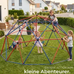 tectake® Klettergerüst mit Schaukel, Ø 305 cm, Belastbarkeit 200 kg, ab 3 Jahren