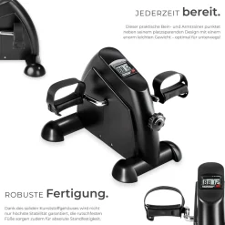 tectake® Mini Bike, Für Beine und Arme, einstellbarer Widerstand, leicht und platzsparend, inklusive Trainingscomputer