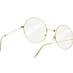 tectake® Runde Retrobrille mit goldenem Rahmen