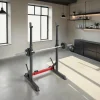 tectake® Squat Rack, multifunktional, Höhe und Breite verstellbar, bodenschonende Kunststoffkappen, inklusive 2 Aufnahmen für Hantelscheiben