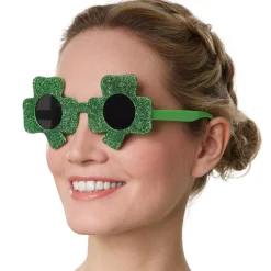 tectake® St. Patrick’s Day Spaßbrille Kleeblätter mit getönten Gläsern
