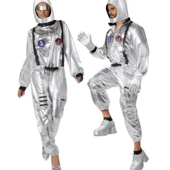 tectake® Unisexkostüm Astronaut mit Helm, Brille und Handschuhen