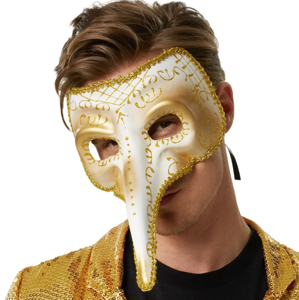 tectake® Venezianische Maske mit langer Nase und Verzierungen
