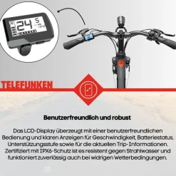 Telefunken Trekking E-Bike | Elektrofahrrad 28 Zoll | 8-Gang Kettenschaltung | Heckmotor 250W | 417,6Wh Akku | Pedelec XT490 Damen