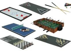 Tischkicker MCW-M33, Tischfußball Billard Hockey 7in1 Multiplayer Spieletisch, MDF 80x123x101cm