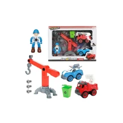 Toi-Toys CARS_TRUCKS Schraubfahrzeug Feuerwehr Polizei – Zubehör + Figur