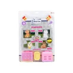 Toi-Toys LAUREN Welpe 4St Spielzeug Hunde Set mit Zubehör Transportbox ab 3 Jahren Kinder