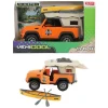Toi-Toys VEHICOOL 4x4 Geländewagen mit Dachzelt & Kanu, Licht, Sound & Friktionsmotor