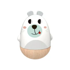 Tooky Toy Kinder Musikspielzeug Bär TF455, aus Holz, Wackelbär, Musikfunktion weiß