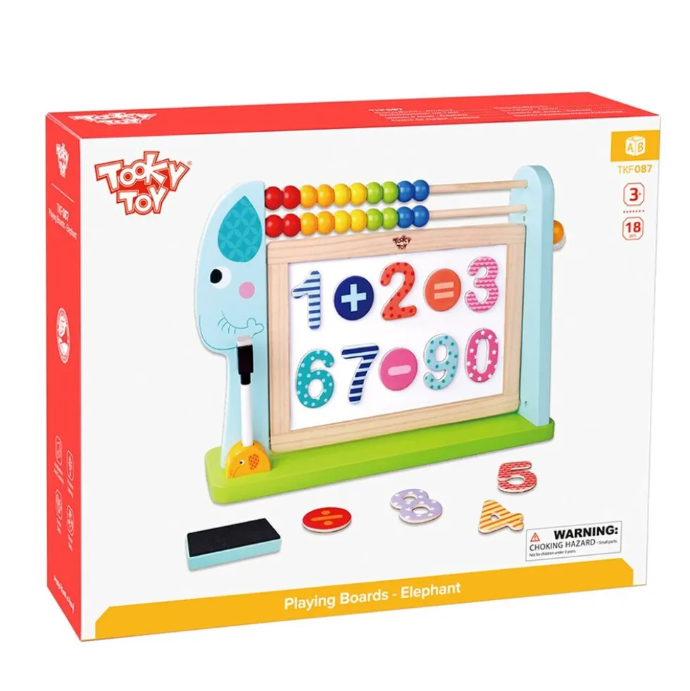 Tooky Toy TKF087 Kindertafel Rechenschieber Marker magnetische Zahlen ab 3 Jahre bunt