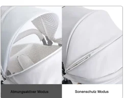 TPFLiving Luxus Kombi-Kinderwagen 3in1 Set - Modell 5 Kunstleder - Rosa