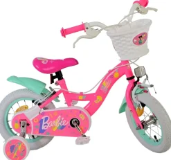 TPFSports Barbie Kinderfahrrad - Mädchen - 12 Zoll - Rücktritt + Handbremse - Rosa