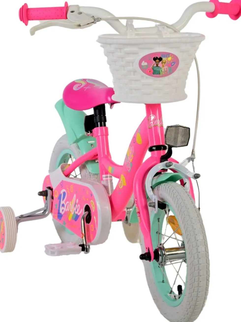 TPFSports Barbie Kinderfahrrad - Mädchen - 12 Zoll - Rücktritt + Handbremse - Rosa