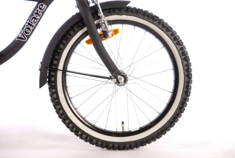 TPFSports Black Cruiser Kinderfahrrad - Jungen - 18 Zoll - Rücktritt + Handbremse - Schwarz
