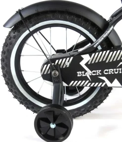TPFSports Black Cruiser Kinderfahrrad - Jungen - 14 Zoll - Rücktritt + Handbremse - Schwarz