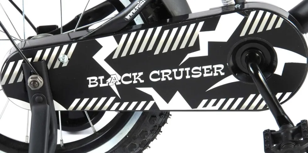 TPFSports Black Cruiser Kinderfahrrad - Jungen - 14 Zoll - Rücktritt + Handbremse - Schwarz