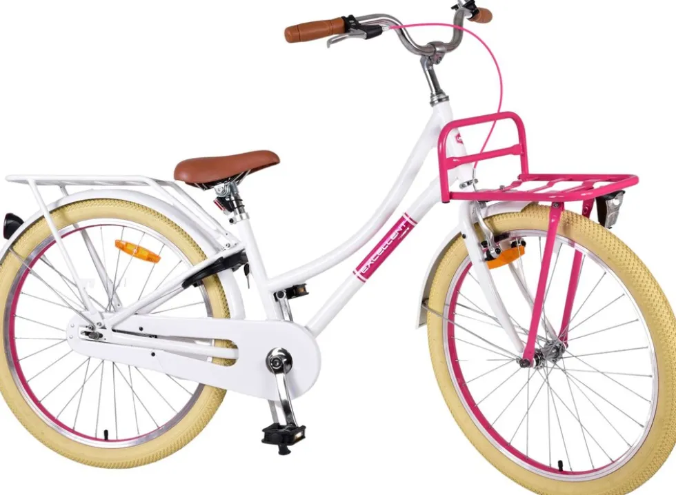 TPFSports Excellent Kinderfahrrad - Mädchen - 24 Zoll - Rücktritt + Handbremse - Rosa
