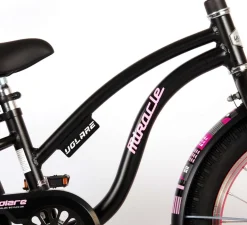 TPFSports Miracle Cruiser Kinderfahrrad - Mädchen - 18 Zoll - Rücktritt + Handbremse - Mattschwarz
