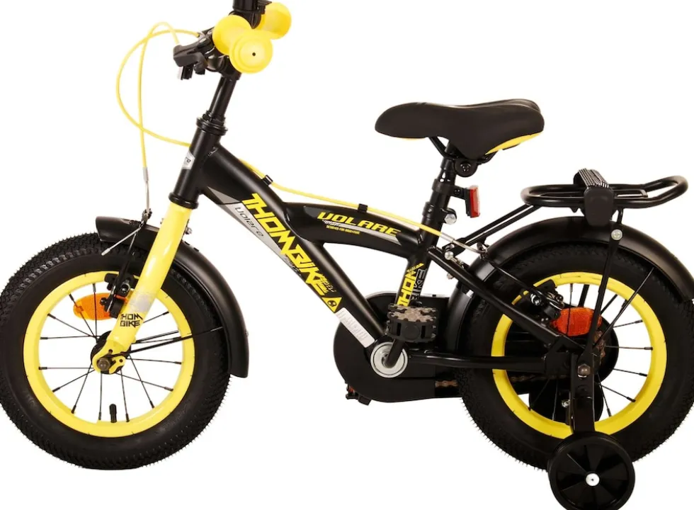 TPFSports Thombike Kinderfahrrad - Jungen - 12 Zoll - Rücktritt + Handbremse - Schwarz/Orange