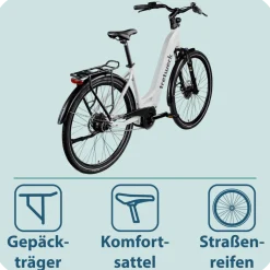 Tretwerk Amber Nexus E Bike Damen 28 Zoll Elektrofahrrad 155 - 185 cm Hollandrad Tiefeinsteiger mit 8 Gang Nabenschaltung