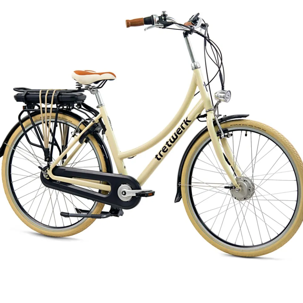 Tretwerk Aurora E Bike Damen 28 Zoll Elektrofahrrad 165 - 185 cm retro Hollandrad E Damenfahrrad mit Nabenschaltung und Rücktritt