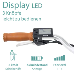 Tretwerk Aurora E Bike Damen 28 Zoll Elektrofahrrad 165 - 185 cm retro Hollandrad E Damenfahrrad mit Nabenschaltung und Rücktritt
