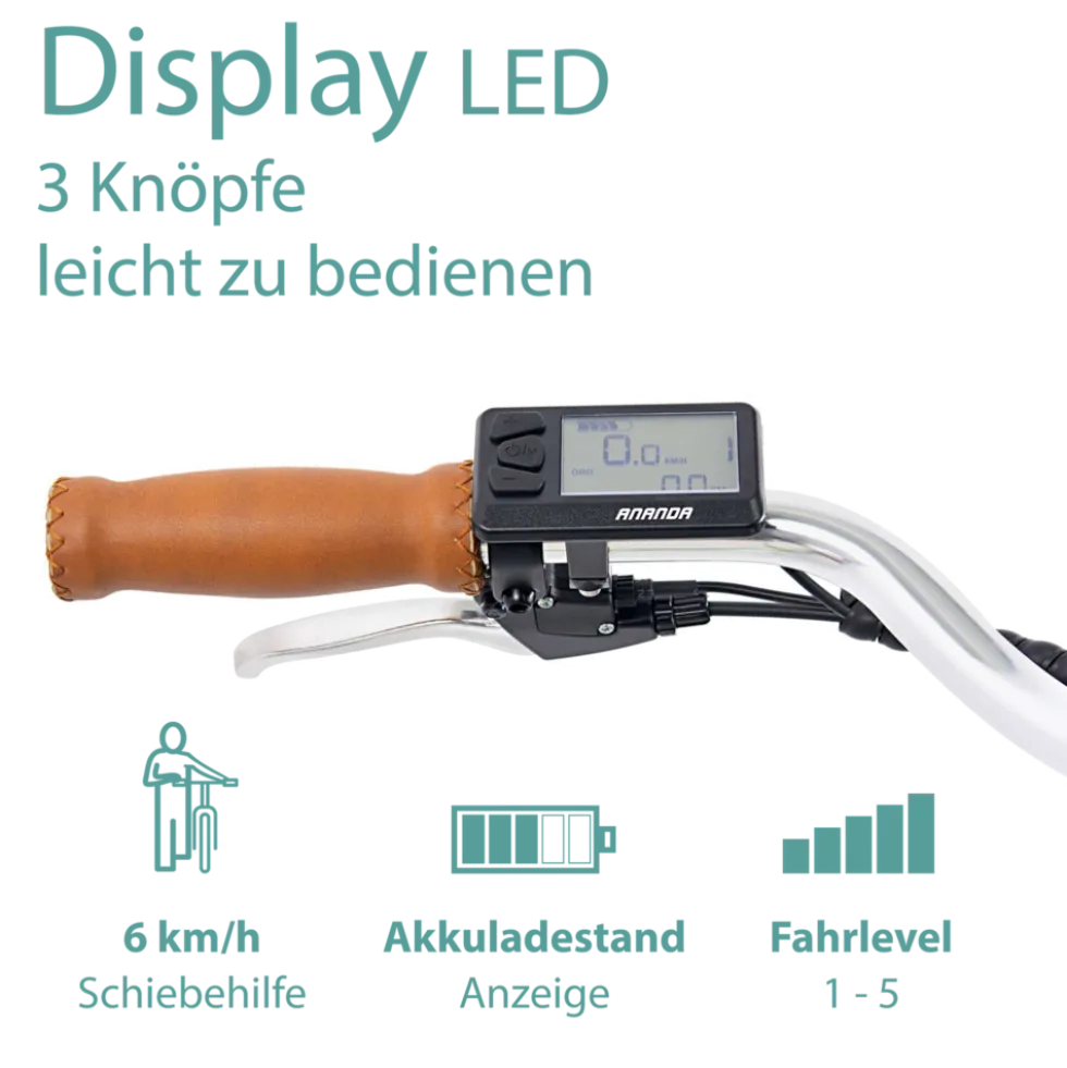 Tretwerk Aurora E Bike Damen 28 Zoll Elektrofahrrad 165 - 185 cm retro Hollandrad E Damenfahrrad mit Nabenschaltung und Rücktritt