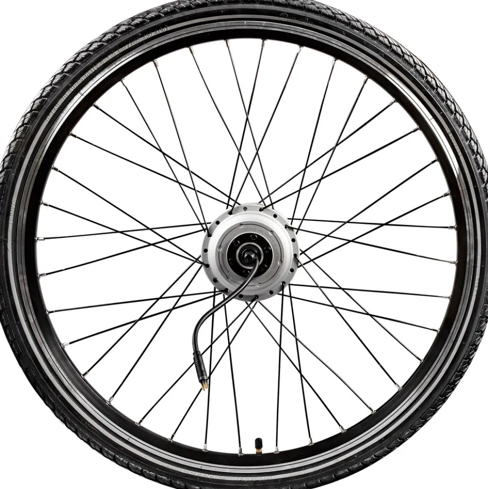 Tretwerk Komplettrad E Bike Vorderrad 26 Zoll Trekking Rad Felge mit Reifen Kenda K1172 und Ananda Hilfsmotor für Fahrrad Cityrad