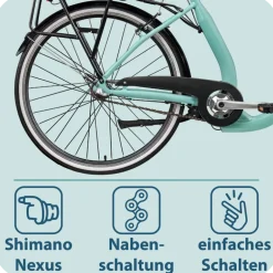 Tretwerk Linea 28 Zoll E Bike Damen Pedelec 3 Gang Nabenschaltung Elektro FahrradCitybike retro Tiefeinsteiger