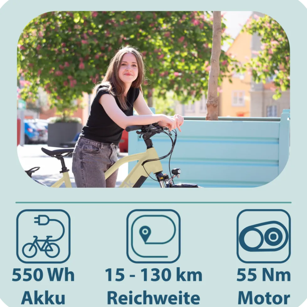 Tretwerk Onyx E Bike Damen Trekkingrad ab 155 cm Elektrofahrrad 550 Wh Pedelec Trekking Rad Fahrrad mit 8 Gang und Beleuchtung StVZO